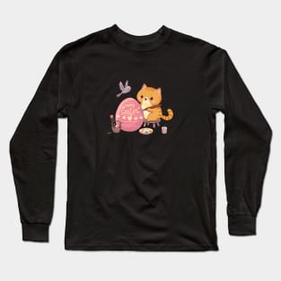 Easter whiskers of a kawaii cat Long Sleeve T-Shirt